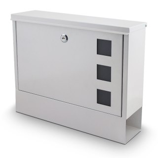 NAŚCIENNA SKRZYNKA POCZTOWA Z GAZETNIKIEM BIAŁA SOLIDNA 2 KLUCZYKI