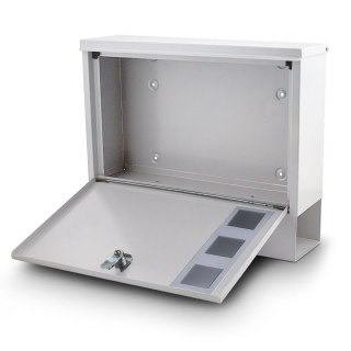 NAŚCIENNA SKRZYNKA POCZTOWA Z GAZETNIKIEM BIAŁA SOLIDNA 2 KLUCZYKI