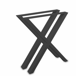 NOGI DO STOŁU KSZTAŁT X CZARNE 72X60 CM DO BLATU BIURKA STALOWE WYTRZYMAŁE