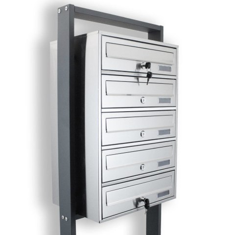 NOWOCZESNA DUŻA SKRZYNKA POCZTOWA LOKATORSKA 5 STAL NIERDZEWNA