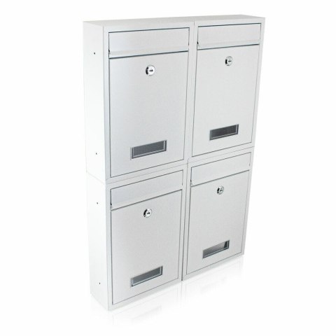 NOWOCZESNA NAŚCIENNA SKRZYNKA NA LISTY Z WRZUTEM BIAŁA SOLIDNA