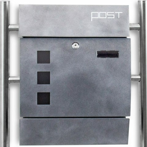 NOWOCZESNA PODWÓJNA SKRZYNKA POCZTOWA NA LISTY WOLNOSTOJĄCA SOLIDNA