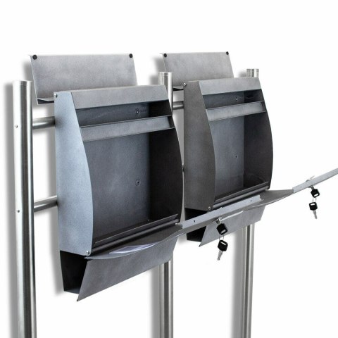 NOWOCZESNA PODWÓJNA SKRZYNKA POCZTOWA NA LISTY WOLNOSTOJĄCA SOLIDNA