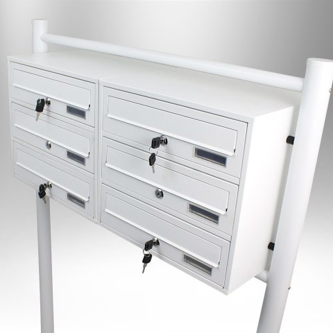 NOWOCZESNA SKRZYNKA NA LISTY POCZTOWA LOKATORSKA 2x3 BIAŁA WOLNOSTOJĄCA