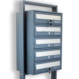 NOWOCZESNA SKRZYNKA NA LISTY POCZTOWA LOKATORSKA 5 CIEMNOSZARA