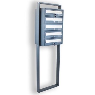 NOWOCZESNA SKRZYNKA NA LISTY POCZTOWA LOKATORSKA 5 CIEMNOSZARA
