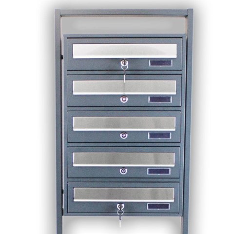 NOWOCZESNA SKRZYNKA NA LISTY POCZTOWA LOKATORSKA 5 CIEMNOSZARA
