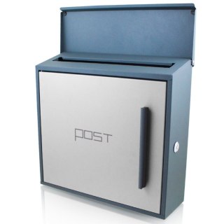 NOWOCZESNA SKRZYNKA NA LISTY POCZTOWA W ODCIENIACH SZAROŚCI NAŚCIENNA