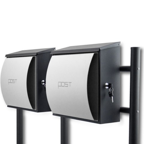 NOWOCZESNA SKRZYNKA NA LISTY POCZTOWA WOLNOSTOJĄCA CIEMNO/JASNO SZARA