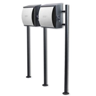 NOWOCZESNA SKRZYNKA NA LISTY POCZTOWA WOLNOSTOJĄCA CIEMNO/JASNO SZARA