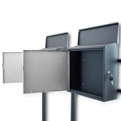 NOWOCZESNA SKRZYNKA NA LISTY POCZTOWA WOLNOSTOJĄCA CIEMNO/JASNO SZARA