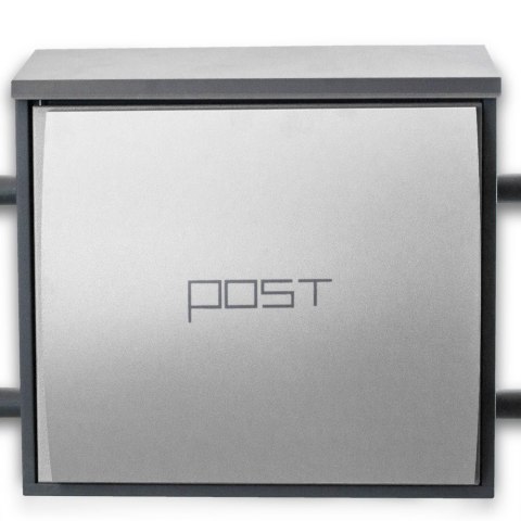 NOWOCZESNA SKRZYNKA NA LISTY POCZTOWA WOLNOSTOJĄCA CIEMNO/JASNO SZARA