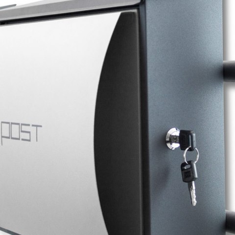 NOWOCZESNA SKRZYNKA NA LISTY POCZTOWA WOLNOSTOJĄCA CIEMNO/JASNO SZARA