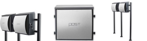 NOWOCZESNA SKRZYNKA NA LISTY POCZTOWA WOLNOSTOJĄCA CIEMNO/JASNO SZARA