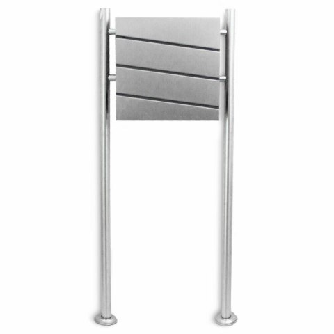 NOWOCZESNA SKRZYNKA NA LISTY POCZTOWA WOLNOSTOJĄCA METALICZNA ZE STALI NIERDZEWNEJ