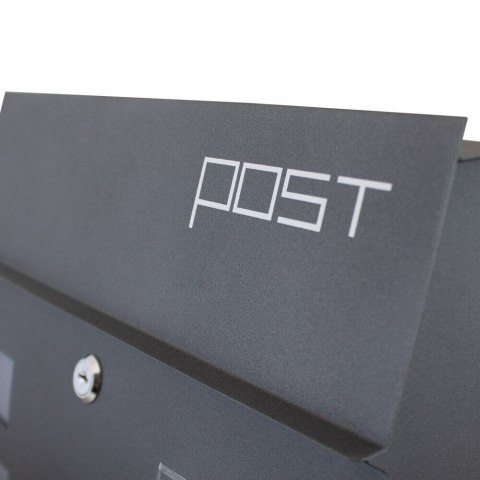 NOWOCZESNA SKRZYNKA POCZTOWA GRAFITOWA UNIWERSALNA 3 OKIENKA