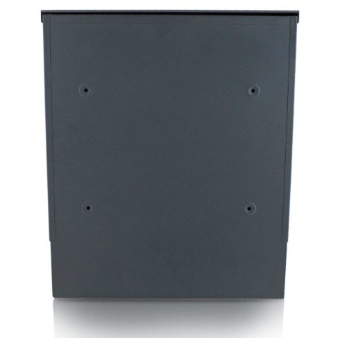 NOWOCZESNA SKRZYNKA POCZTOWA NA LISTY CIEMNOSZARA Z GAZETNIKIEM