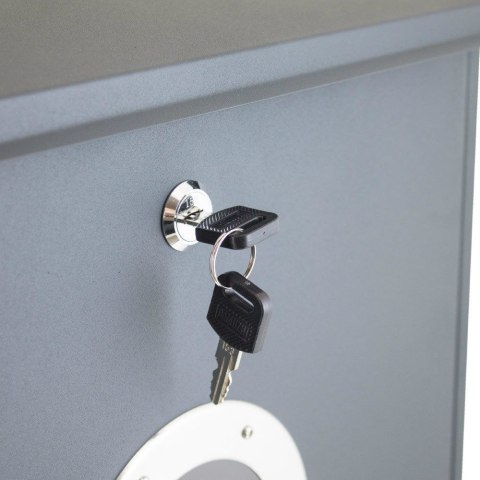 NOWOCZESNA SKRZYNKA POCZTOWA NA LISTY CIEMNOSZARA Z GAZETNIKIEM