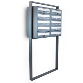 NOWOCZESNA SKRZYNKA POCZTOWA NA LISTY LOKATORSKA 2X5 CIEMNOSZARA