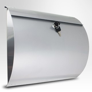 NOWOCZESNA SKRZYNKA POCZTOWA NA LISTY NAŚCIENNA METALICZNA INOX