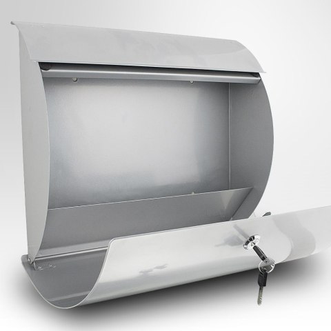 NOWOCZESNA SKRZYNKA POCZTOWA NA LISTY NAŚCIENNA METALICZNA INOX