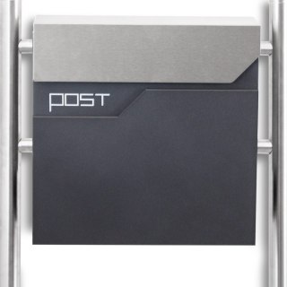 NOWOCZESNA SKRZYNKA POCZTOWA NA LISTY PODWÓJNA Z GAZETNIKIEM WOLNOSTOJĄCA