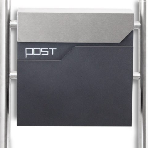 NOWOCZESNA SKRZYNKA POCZTOWA NA LISTY PODWÓJNA Z GAZETNIKIEM WOLNOSTOJĄCA