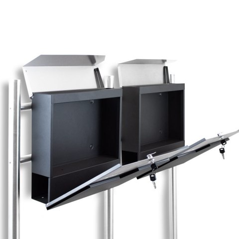 NOWOCZESNA SKRZYNKA POCZTOWA NA LISTY PODWÓJNA Z GAZETNIKIEM WOLNOSTOJĄCA