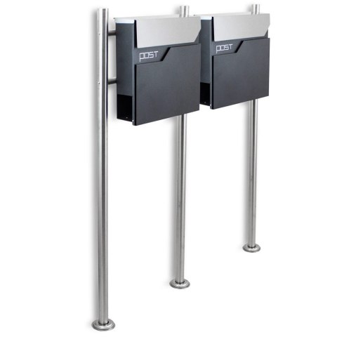 NOWOCZESNA SKRZYNKA POCZTOWA NA LISTY PODWÓJNA Z GAZETNIKIEM WOLNOSTOJĄCA