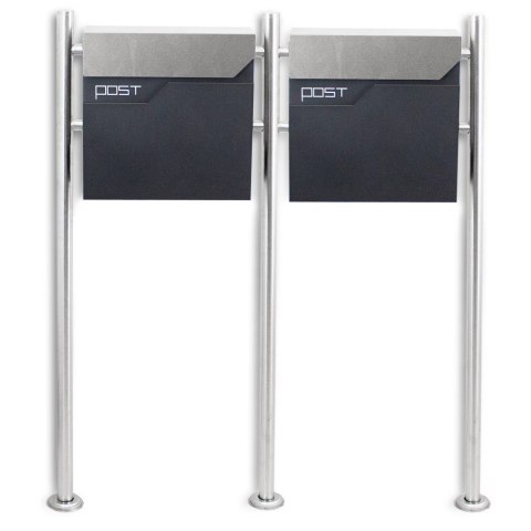 NOWOCZESNA SKRZYNKA POCZTOWA NA LISTY PODWÓJNA Z GAZETNIKIEM WOLNOSTOJĄCA