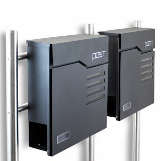 NOWOCZESNA SKRZYNKA POCZTOWA NA STOJAKU Z GAZETNIKIEM WOLNOSTOJĄCA