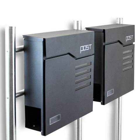 NOWOCZESNA SKRZYNKA POCZTOWA NA STOJAKU Z GAZETNIKIEM WOLNOSTOJĄCA