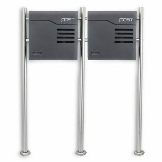 NOWOCZESNA SKRZYNKA POCZTOWA NA STOJAKU Z GAZETNIKIEM WOLNOSTOJĄCA