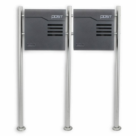 NOWOCZESNA SKRZYNKA POCZTOWA NA STOJAKU Z GAZETNIKIEM WOLNOSTOJĄCA