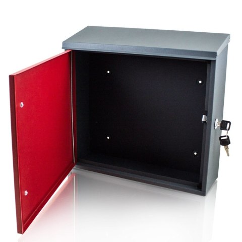 NOWOCZESNA SOLIDNA SKRZYNKA POCZTOWA NA LISTY CZERWONA NAŚCIENNA