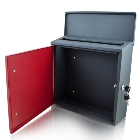 NOWOCZESNA SOLIDNA SKRZYNKA POCZTOWA NA LISTY CZERWONA NAŚCIENNA