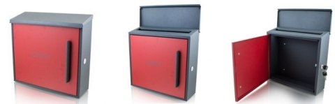NOWOCZESNA SOLIDNA SKRZYNKA POCZTOWA NA LISTY CZERWONA NAŚCIENNA