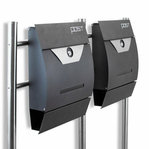 NOWOCZESNA WOLNOSTOJĄCA SKRZYNKA POCZTOWA NA LISTY PODWÓJNA STYLOWA