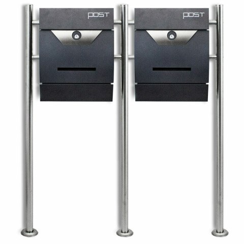 NOWOCZESNA WOLNOSTOJĄCA SKRZYNKA POCZTOWA NA LISTY PODWÓJNA STYLOWA