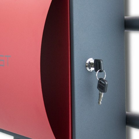 Nowoczesna skrzynka pocztowa na stojaku ciemnoszary / czerwony