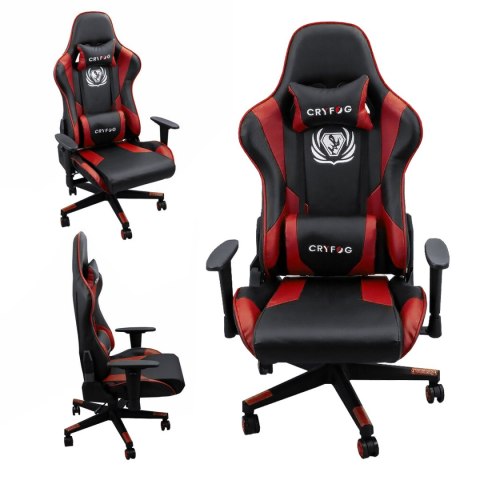 OBROTOWE CZERWONE KRZESŁO GAMINGOWE CRYFOG FOTEL DO GIER KOMPUTEROWYCH