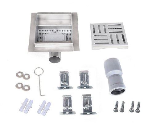 ODPŁYW KRATKA ŚCIEKOWY PRYSZNICOWA 15X15CM ŚCIEK WODNY DO ŁAZIENKI LINE