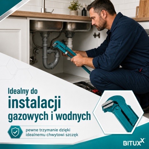 Klucz hydrauliczny Bituxx 90° – stalowy klucz do rur 1″ regulowany