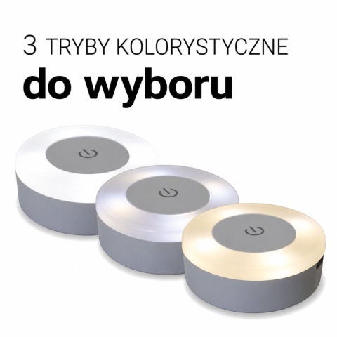 Zestaw 5x Lampka Nocna LED Dotykowa USB – 3 Barwy Światła, Samoprzylepna