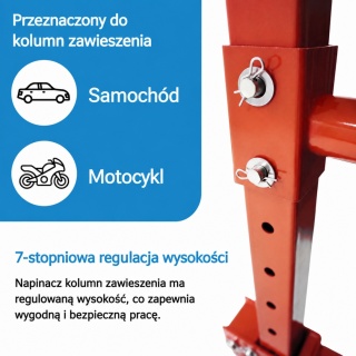 Hydrauliczny ściągacz do sprężyn 2,5 t Bituxx - ściskacz sprężyn zawieszenia 70-200 mm z pedałem nożnym