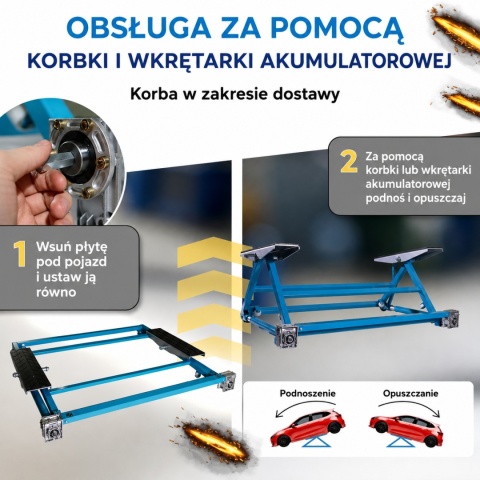 Podnośnik uchylny 3T 3000 kg - profesjonalny podnośnik samochodowy do warsztatu