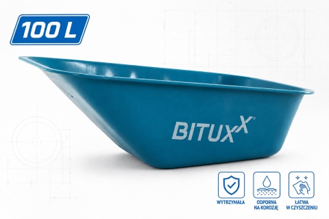 MISA do taczki 100l BITUXX nieska zamienna stal Ocynkowana do 250kg