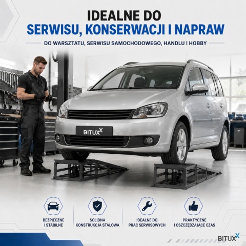 RAMPA Z PODNOŚNIKIEM HYDRAULICZNYM 2 SZT RAMPY ZESTAW UDŹWIG DO 4 TON