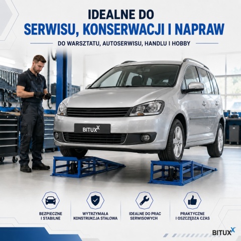 RAMPY Z PODNOŚNIKIEM HYDRAULICZNYM 2 SZT UDŹWIG DO 4 TON BITUXX