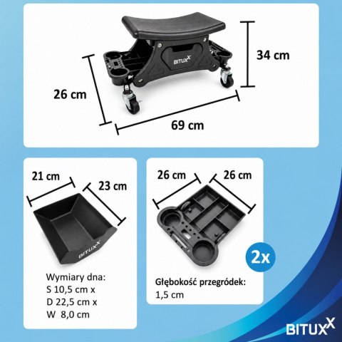 Warsztatowy stołek taboret organizer mobilny stabilny